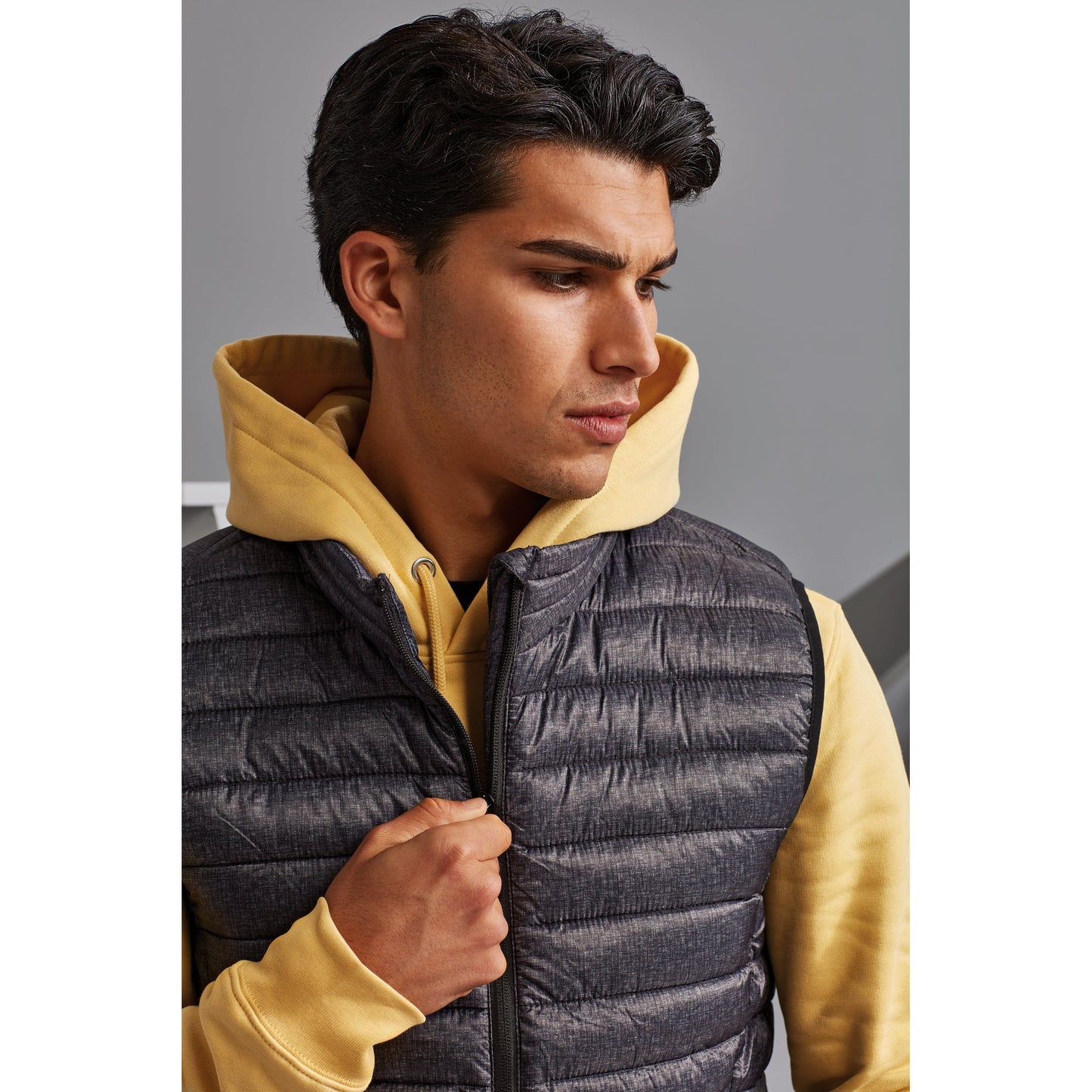 2786 Melange Padded Gilet Lightweight Insulated Tailored Fit Zip Pockets