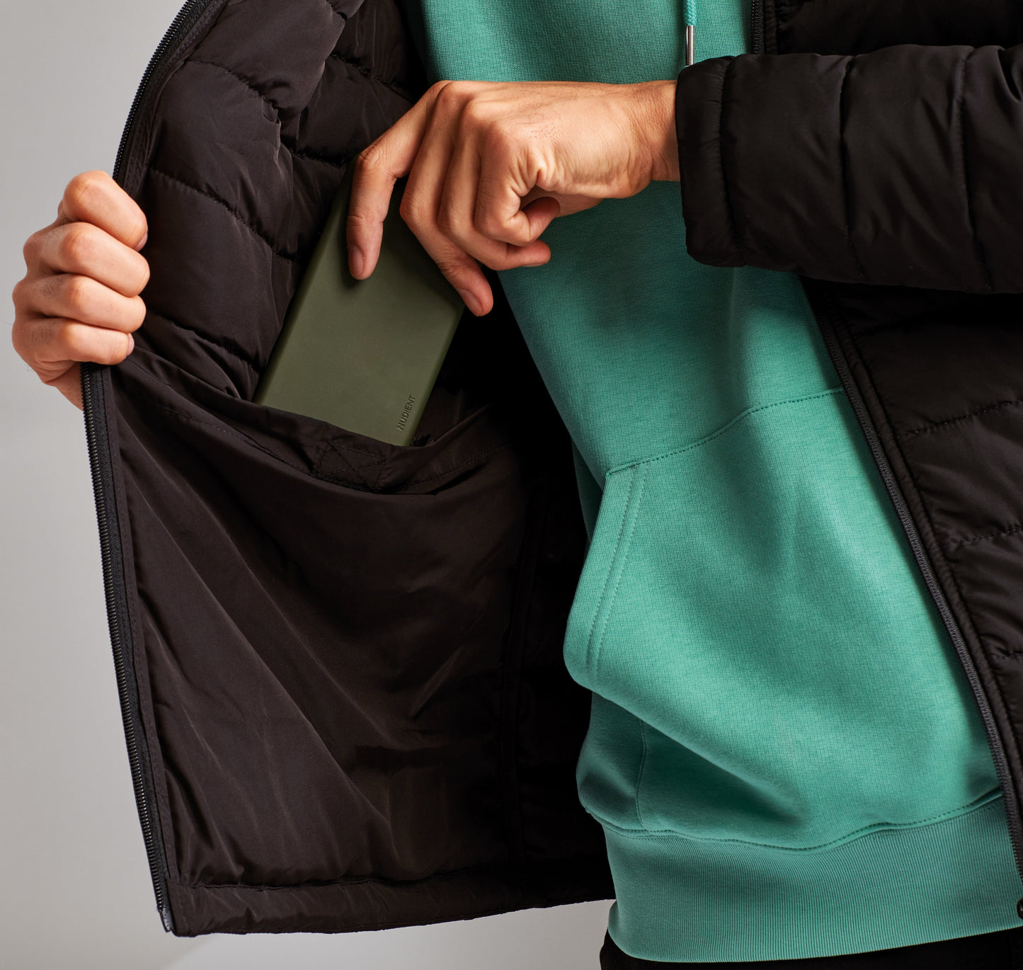 Delmont Recycled Padded Jacket with Removable Hood and Pockets - Eco-Friendly