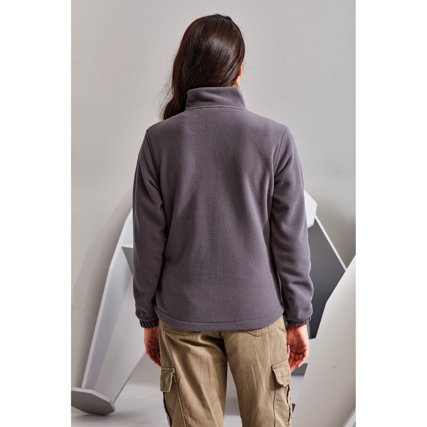 2786 Women's Full-Zip Fleece Jacket Warm Comfortable Cadet Collar Zipped Pockets