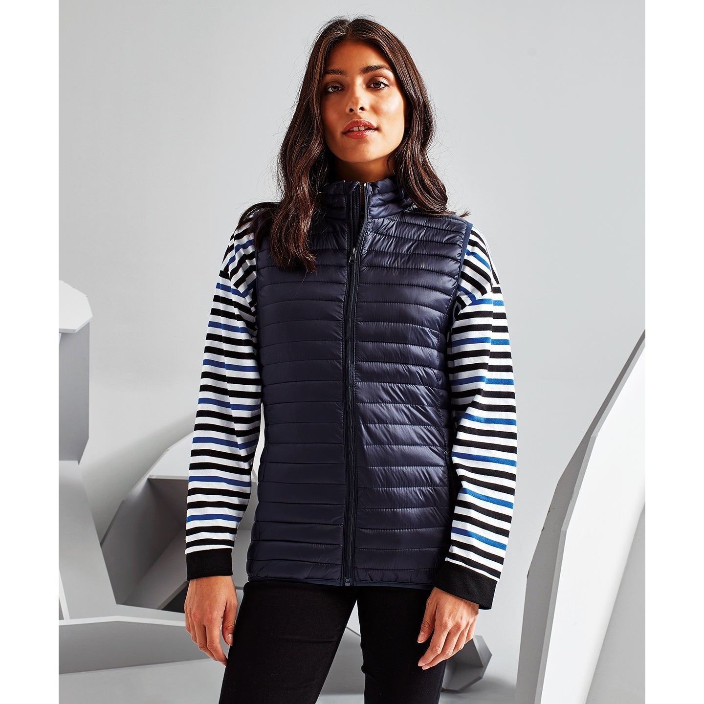 Tribe Women's Padded Gilet Bodywarmer Slim Fit Lightweight with Zipped Pockets