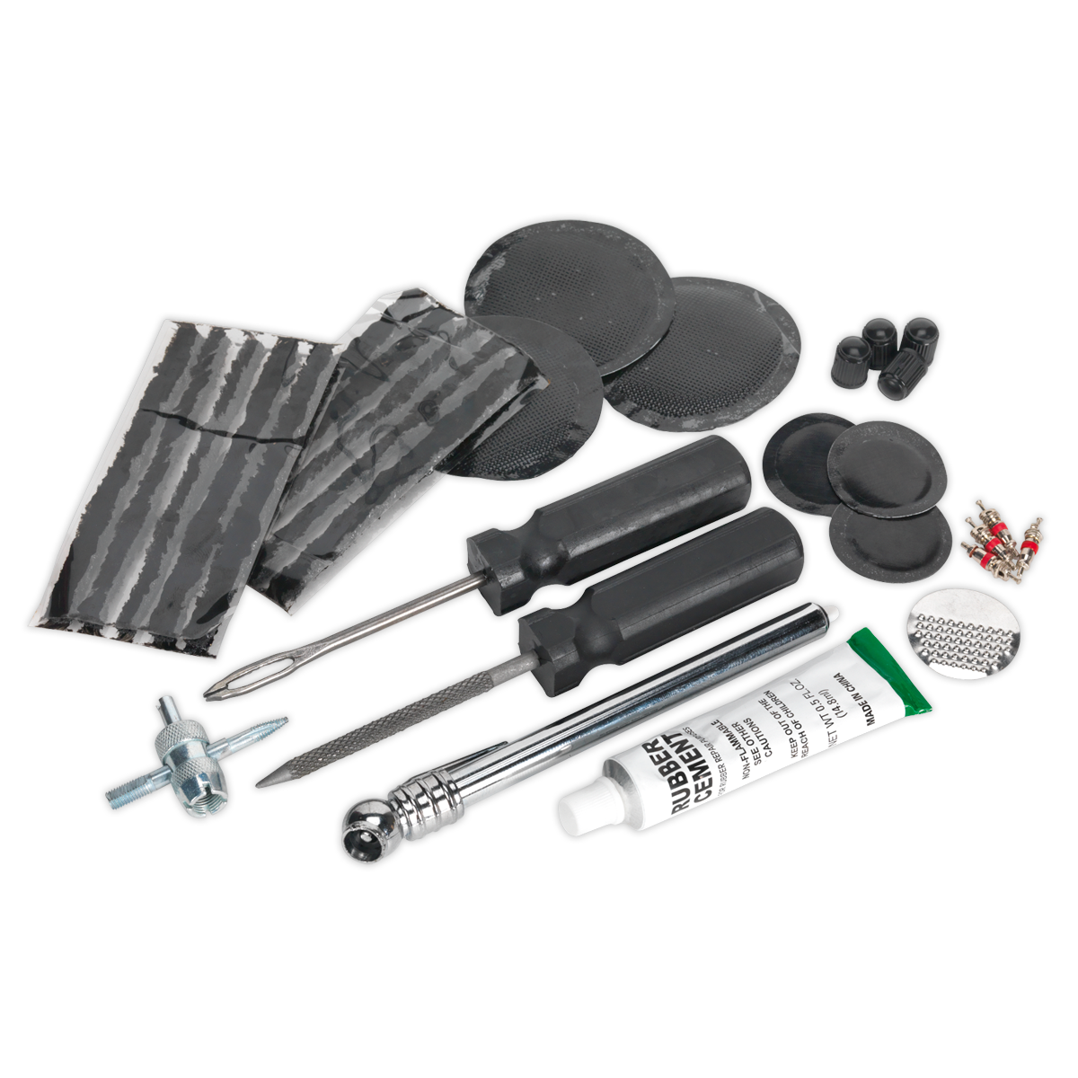 Sealey Temporary Puncture Repair Kit for Tubeless & Tubed Tyres, Tools Included