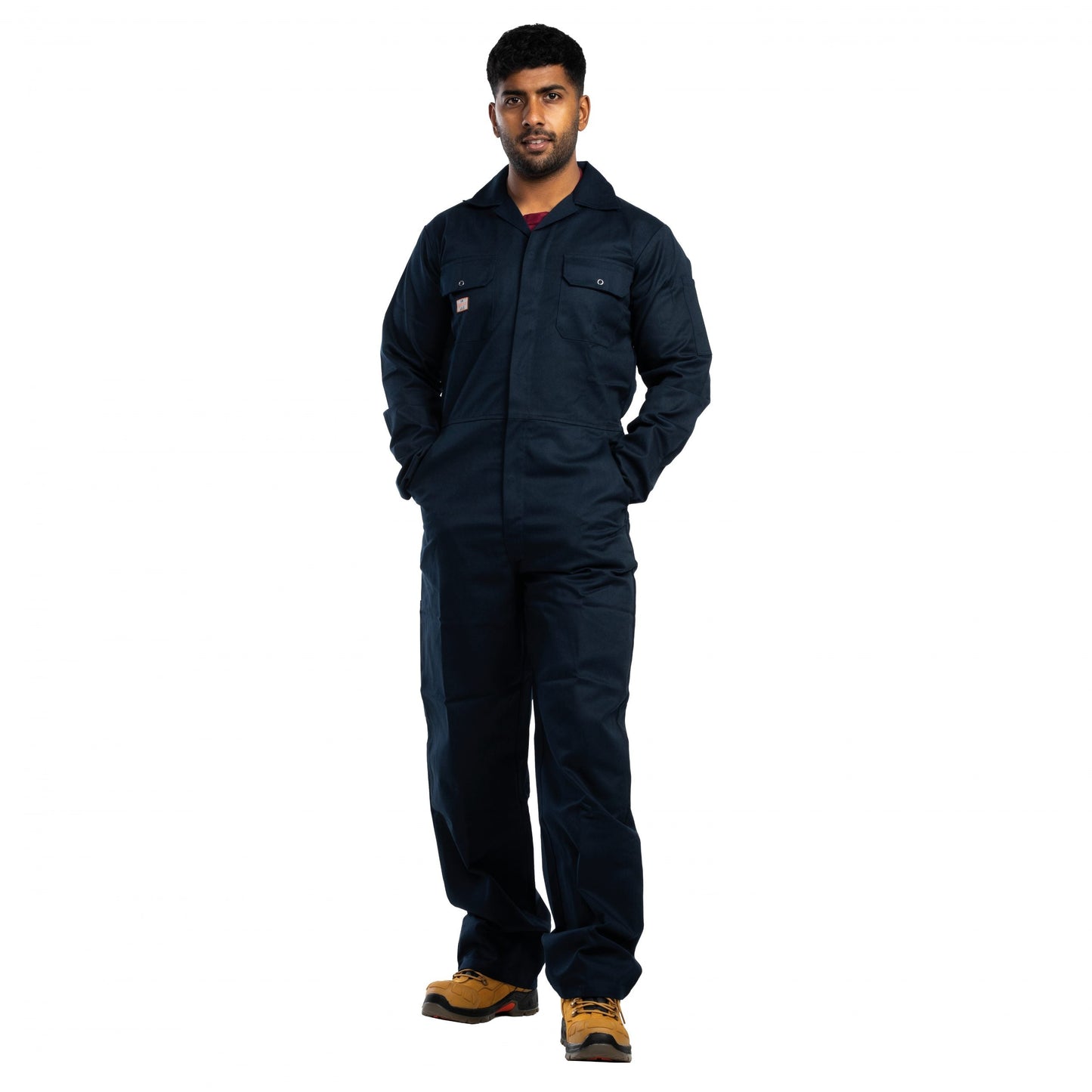 Unbreakable Studded Coverall 260gsm Poly Cotton Reinforced Waistband Pockets