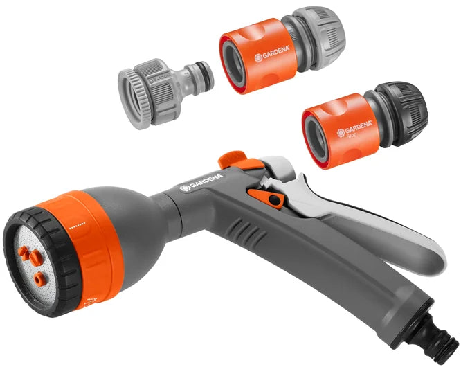 Gardena Basic Multi Spray Gun Set with 4 Spray Patterns and Hose Connectors