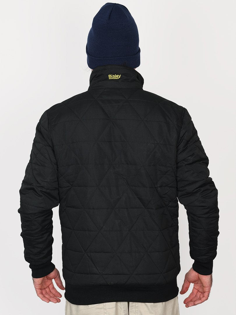 Bisley Sherpa Lined Quilted Bomber Jacket Long Sleeve Multi-Pocket Warmth