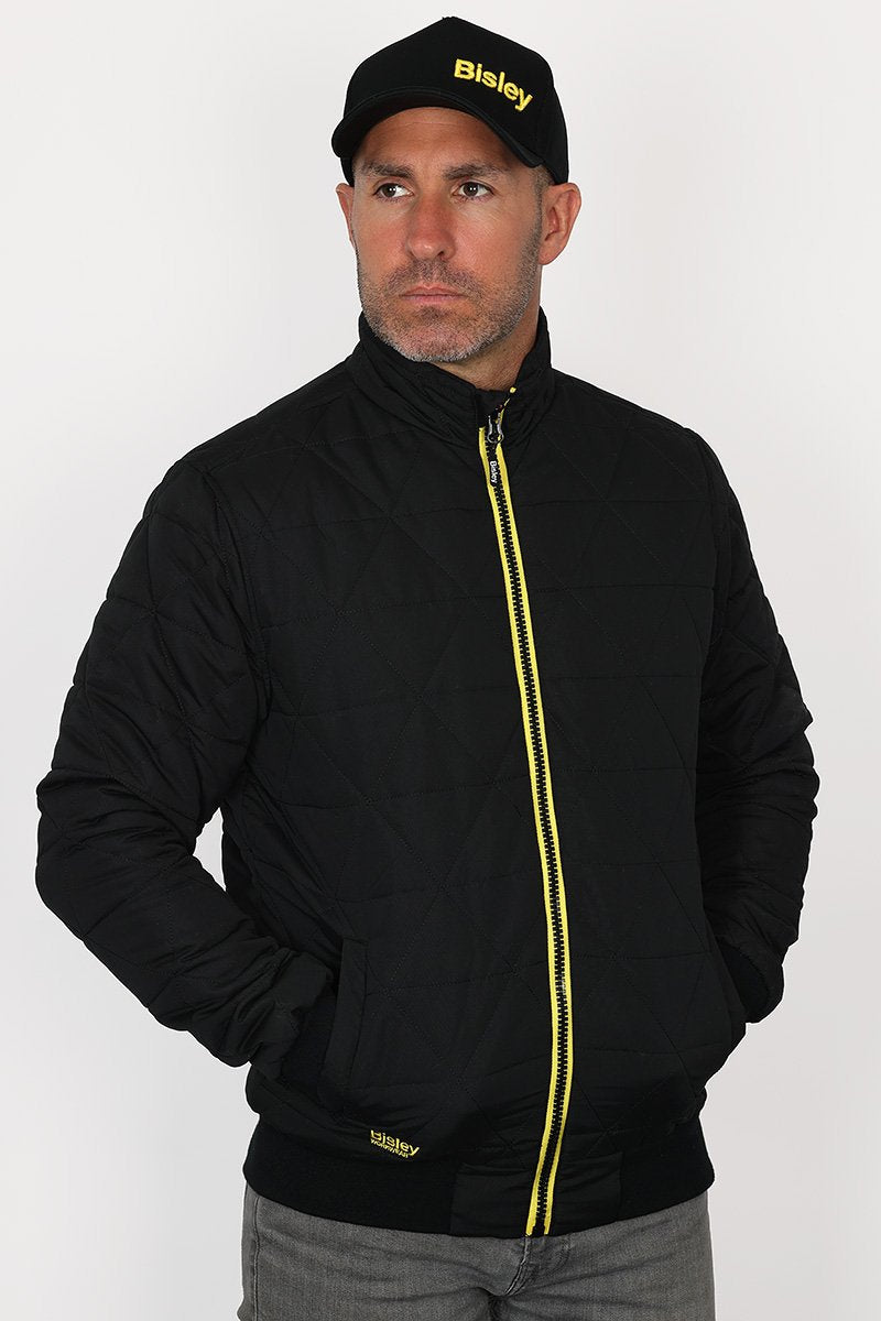 Bisley Sherpa Lined Quilted Bomber Jacket Long Sleeve Multi-Pocket Warmth