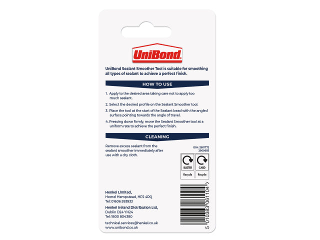 UniBond Sealant Finishing Tool for Smooth Sealing Angles Wall Floor Use