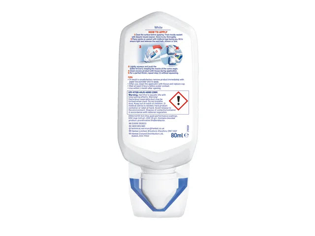 UniBond RE-NEW Silicone Sealant White 80ml Mould Resistant Auto-Smooth Nozzle