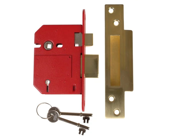 Union StrongBOLT 2200S 5 Lever Mortice Sashlock Satin Brass 81mm Security Lock