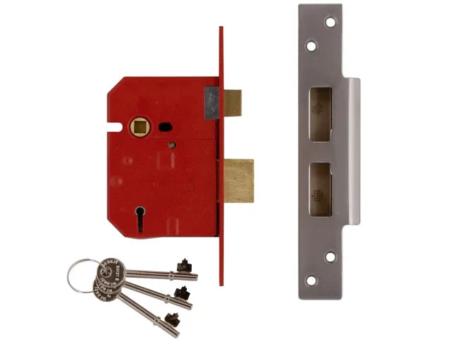 Union 2234E 5 Lever BS Mortice Sashlock Brass Finish 79.5mm with Keys