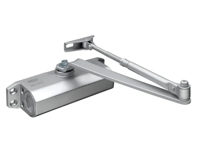 UNION CE3F Fixed Size 3 Rack & Pinion Door Closer for Fire Doors Silver