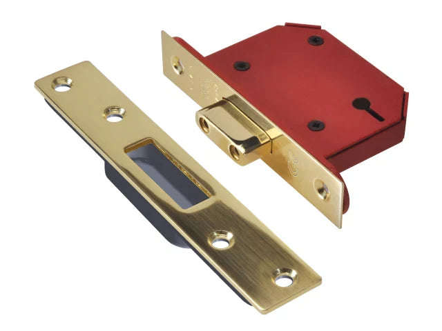 UNION StrongBOLT 2103S 3 Lever Mortice Deadlock Polished Brass 81mm 3in