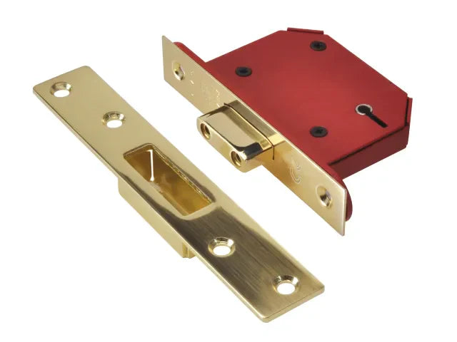 UNION StrongBOLT 2105S 5 Lever Mortice Deadlock Polished Brass 81mm 3in