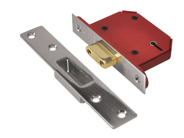 UNION StrongBOLT 2105S Stainless Steel 5 Lever Mortice Deadlock 68mm 2.5in