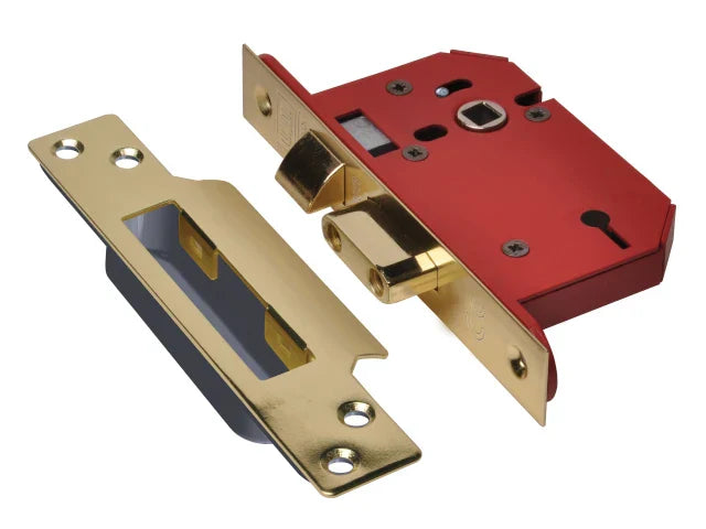 UNION StrongBOLT 2203S 3 Lever Mortice Sashlock Polished Brass 68mm