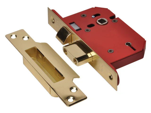 UNION StrongBOLT 2205S 5 Lever Mortice Sashlock Polished Brass 68mm Visi