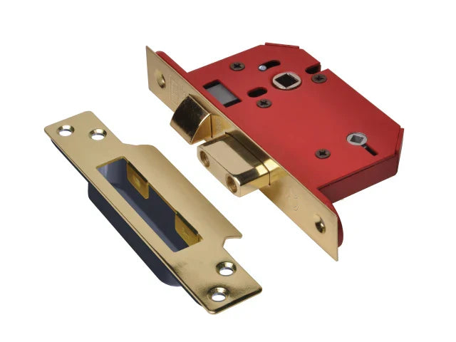 UNION StrongBOLT 22WCS Mortice Bathroom Lock Polished Brass 68mm Reversible