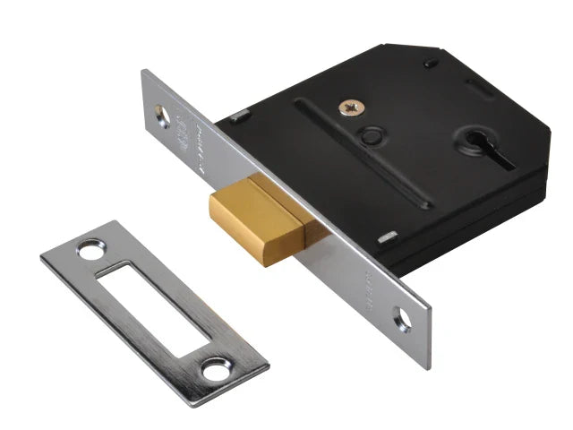 UNION ES-DL Essentials 3 Lever Mortice Deadlock Polished Brass 65mm 2.5in