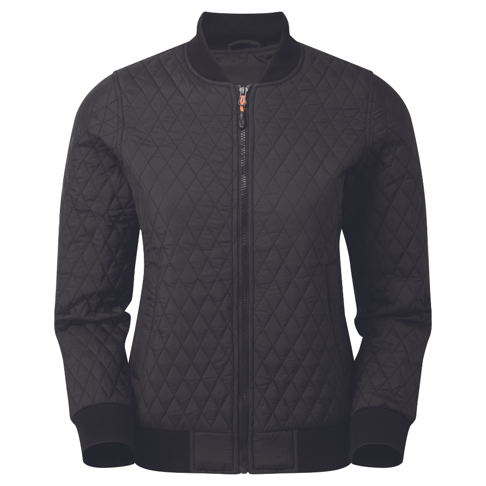 2786 Women's Quilted Bomber Flight Jacket Slim Fit with Ribbed Knit Collar