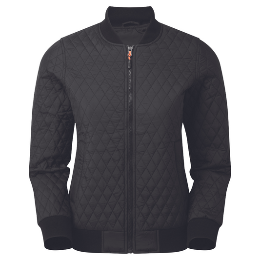 2786 Women's Quilted Bomber Flight Jacket Slim Fit with Ribbed Knit Collar