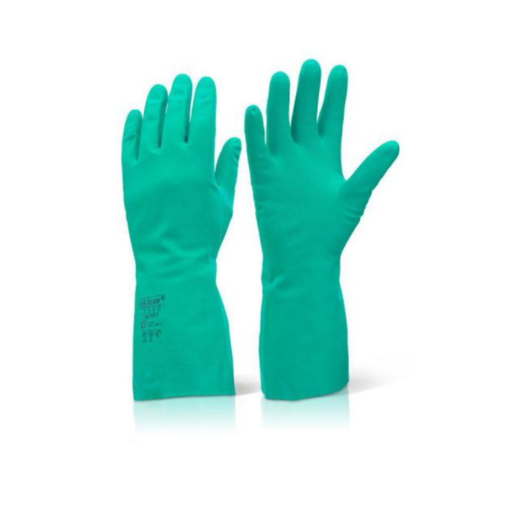 Beeswift Nitrile Gloves 31.5cm Flocklined High Abrasion Resistance EN388 EN374