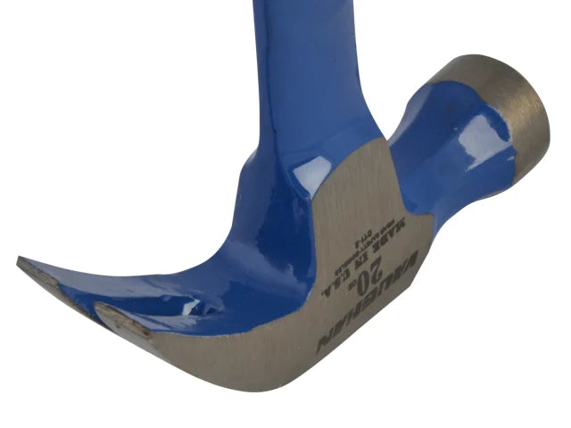 Vaughan R20 Curved Claw Hammer 570g All Steel Smooth Face Shock Absorbing Grip