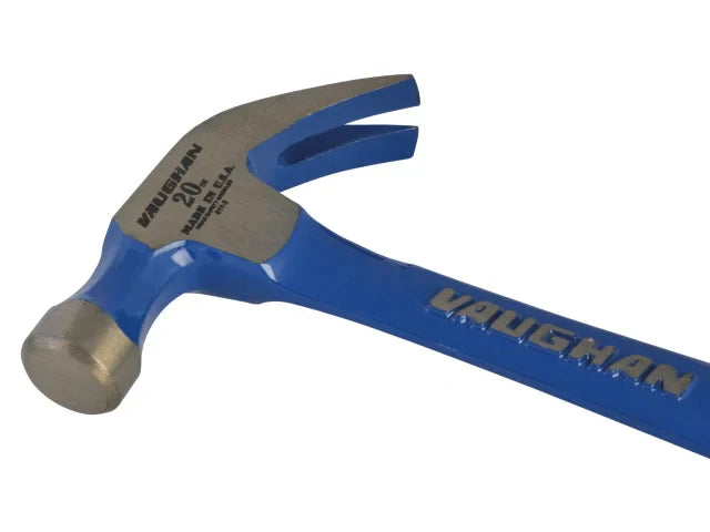 Vaughan R20 Curved Claw Hammer 570g All Steel Smooth Face Shock Absorbing Grip