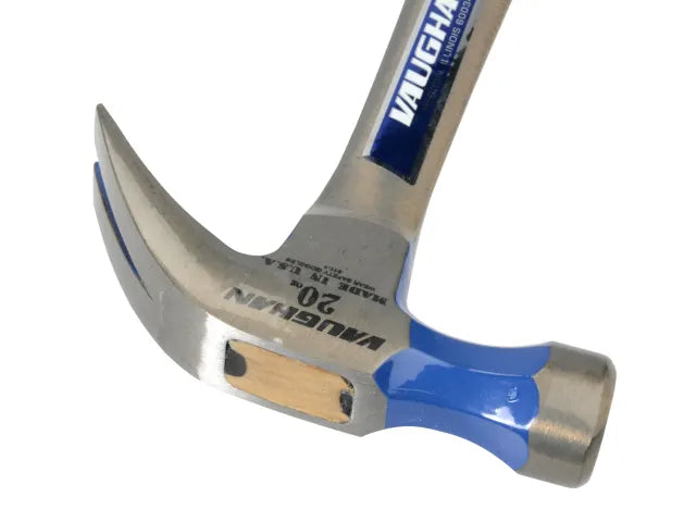 Vaughan R20 Curved Claw Hammer 570g All Steel Smooth Face Shock Absorbing Grip