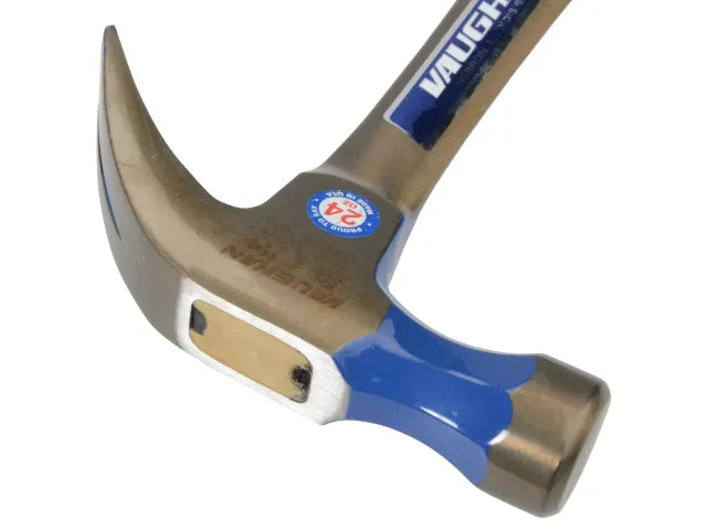 Vaughan R24 Curved Claw Hammer 680g All Steel Smooth Face Shock Absorbing Grip