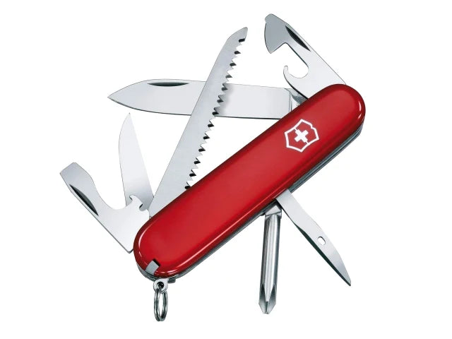 Victorinox Hiker Swiss Army Knife Red Multi-Tool with Blades and Accessories