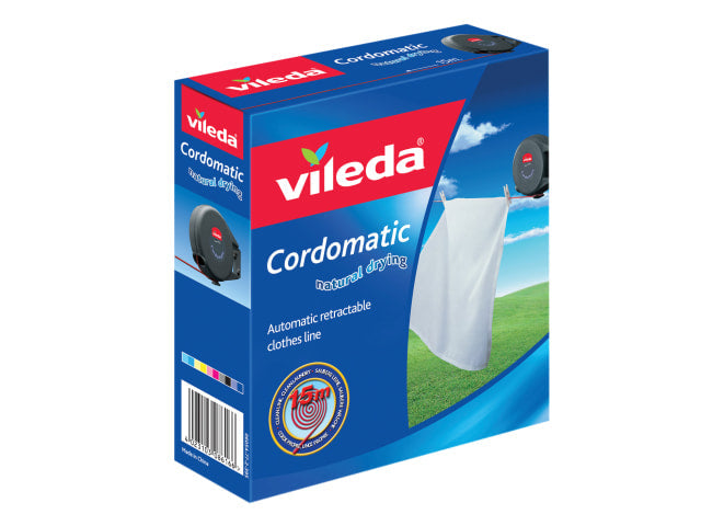 Vileda Cordomatic 15m Retractable Washing Line Indoor Outdoor Durable Design