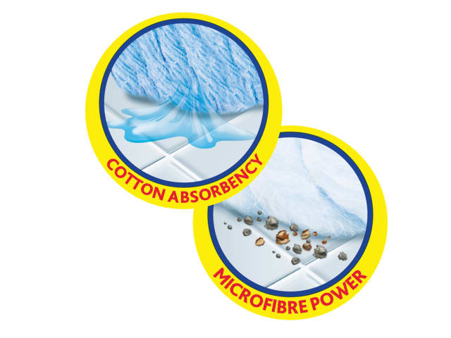 Vileda SuperMocio Microfibre & Cotton Mop Refill for Tiled Floors