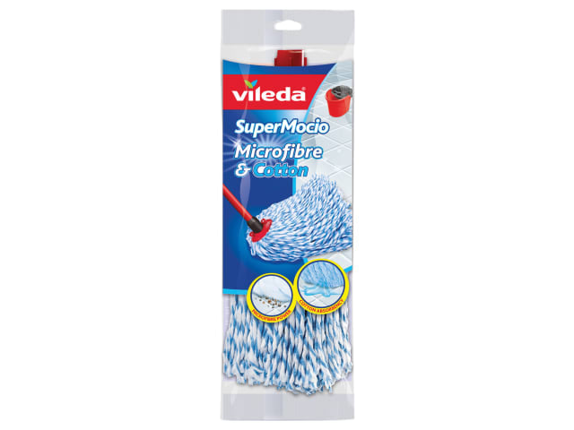 Vileda SuperMocio Microfibre & Cotton Mop Refill for Tiled Floors