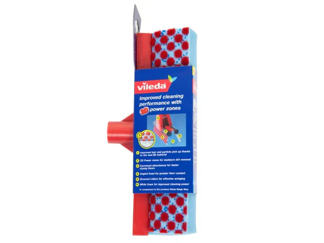 Vileda Magic Mop Refill 3D Velour Powerzones Absorbent Sponge Non-Scratch