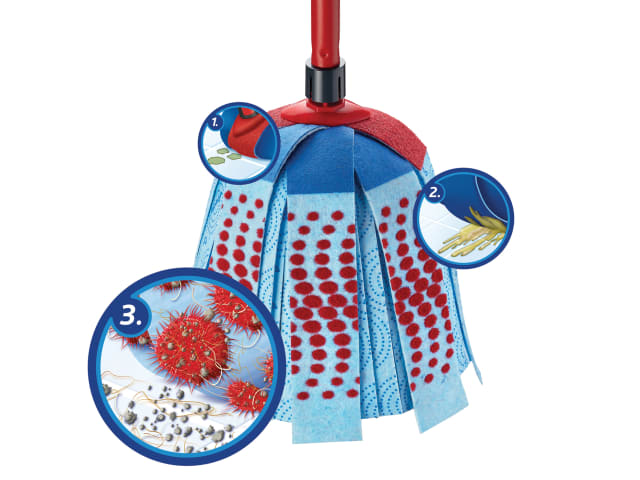 Vileda SuperMocio 3Action XL Mop with Telescopic Handle & Microfibre Head