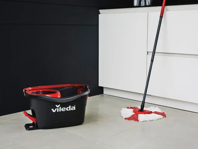 Vileda Turbo Spin Mop & Bucket Kit with Foot Pedal, Adjustable Handle