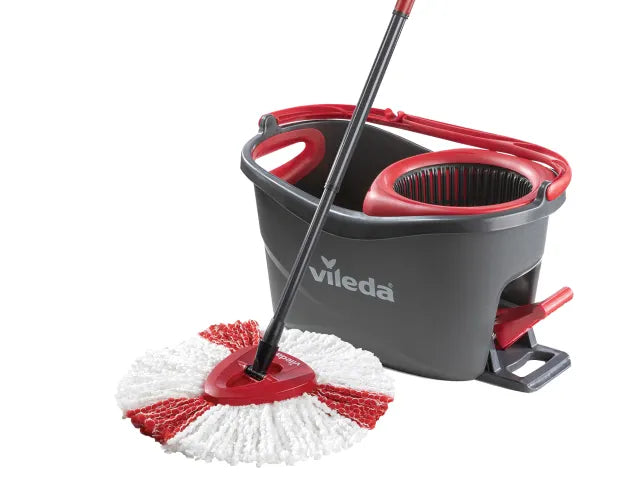 Vileda Turbo Spin Mop & Bucket Kit with Foot Pedal, Adjustable Handle