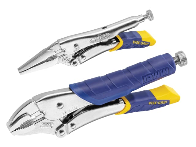 IRWIN Vise-Grip Fast Release Locking Pliers Set 2 Long Nose Curved Jaw