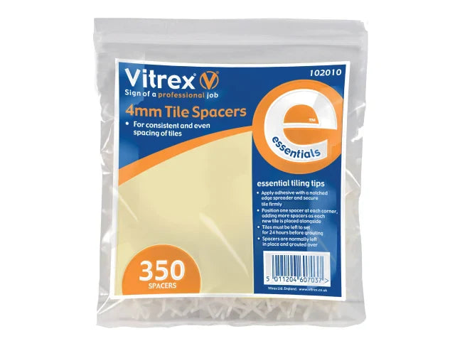 Vitrex 4mm Tile Spacers Pack of 350 for Professional Tiling Finish