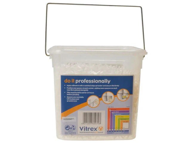 Vitrex 2.5mm Wall Tile Spacers Pack of 3000 with Ready Reckoner for Grouting
