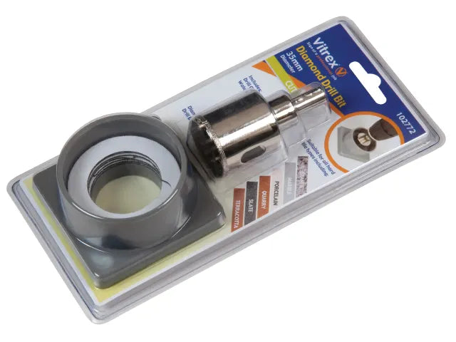 Vitrex 35mm Diamond Tile Drill Self Adhesive Kit with Water Cooling System