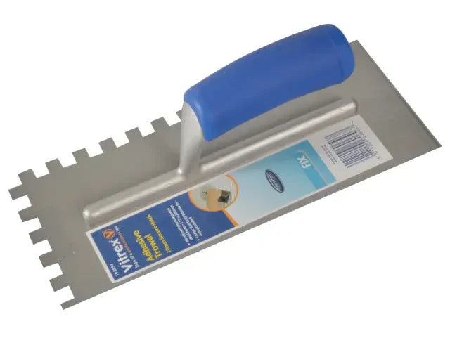 Vitrex Soft Grip Adhesive Trowel 10mm Notches 115x280mm for Wall Floor Tiles