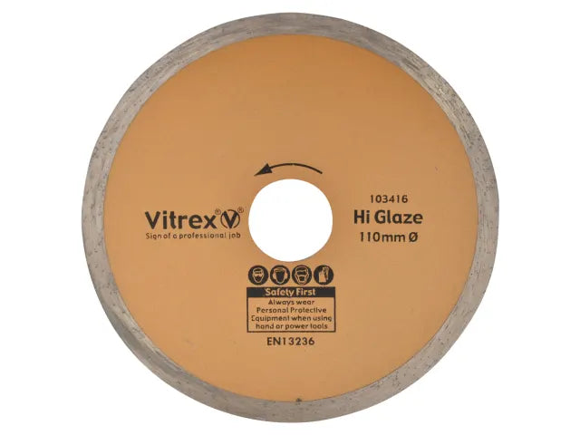 Vitrex Hi Glaze Diamond Blade 110mm for Ceramic Porcelain Stone Cutting