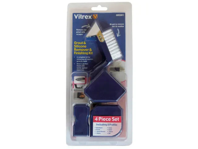 Vitrex GRS001 Grout Silicone Remover & Finisher Kit for Perfect Sealing