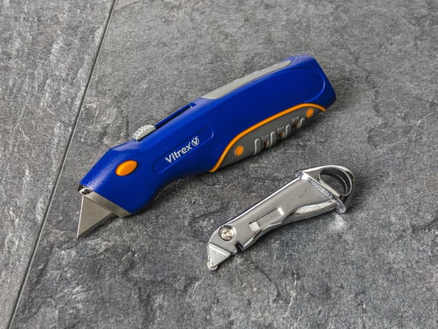 Vitrex Multipurpose Knife with Comfort Grip, Quick-Release Blade & Scoring Tool