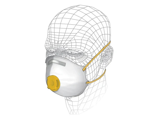 Vitrex Premium P2 Valved Respirator for Power Tools & MDF - Comfortable Fit