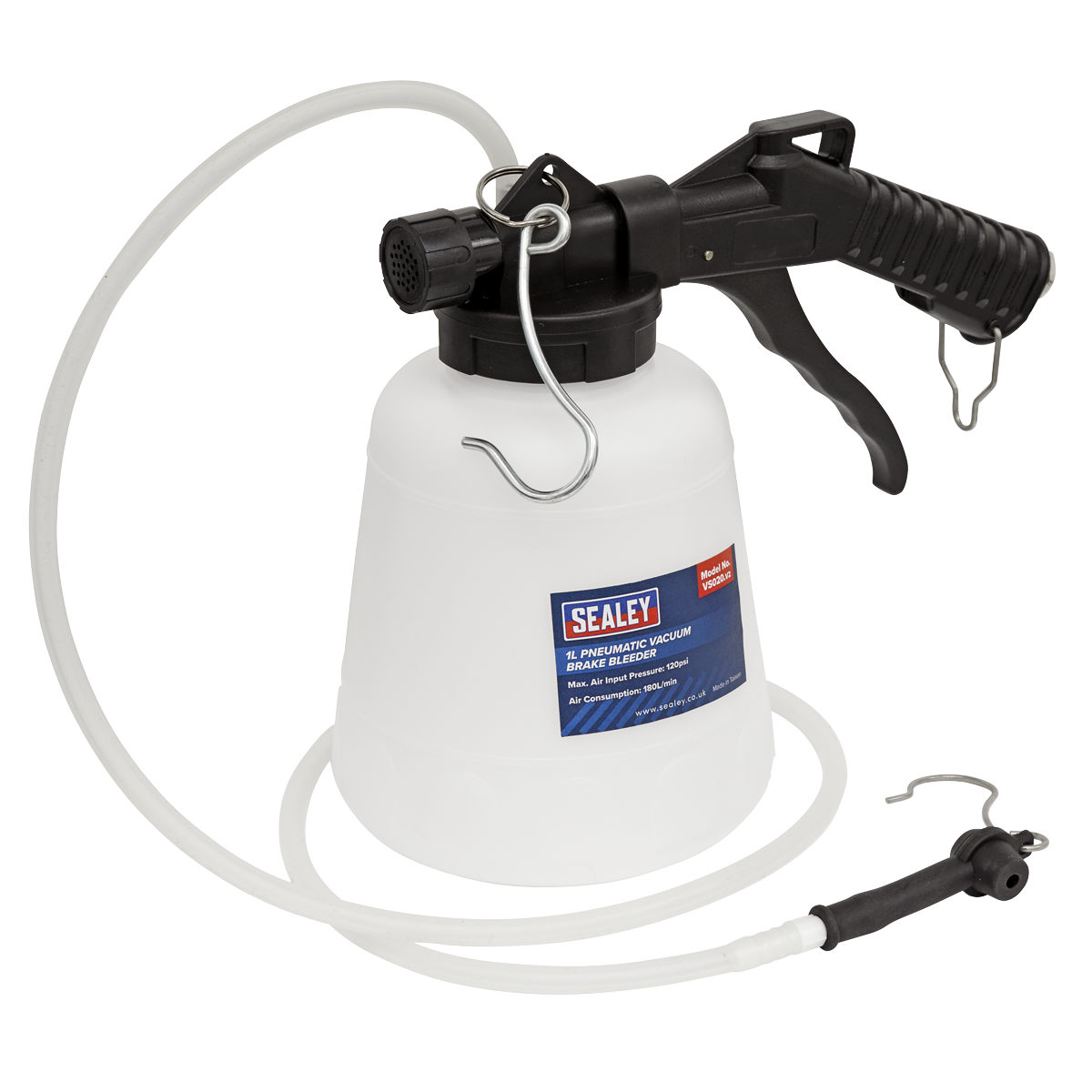 Sealey 1L Brake & Clutch Bleeder Vacuum Tool One-Person Operation 90psi