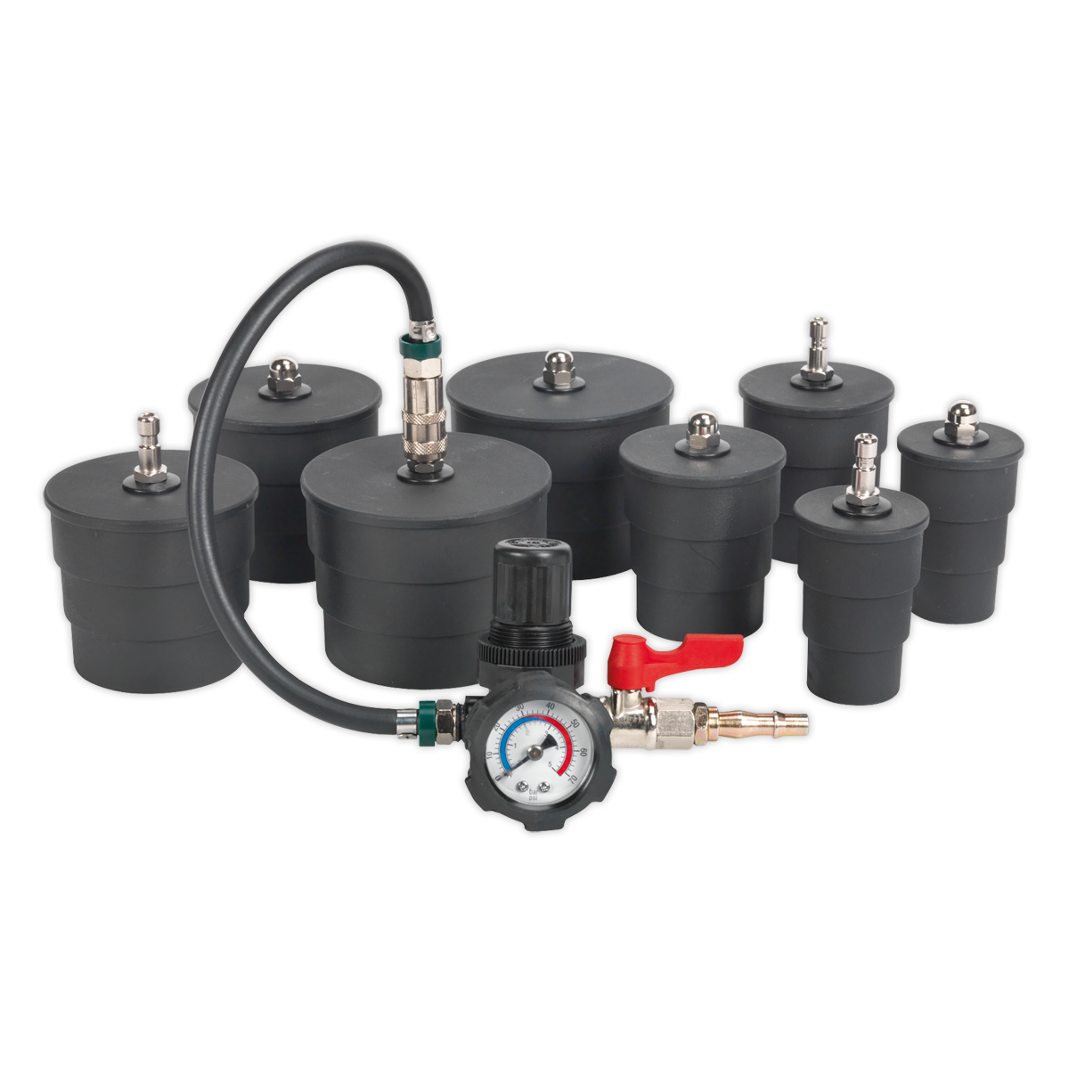 Sealey Turbo System Leakage Tester Kit with Adaptors Pressure Gauge VS2030