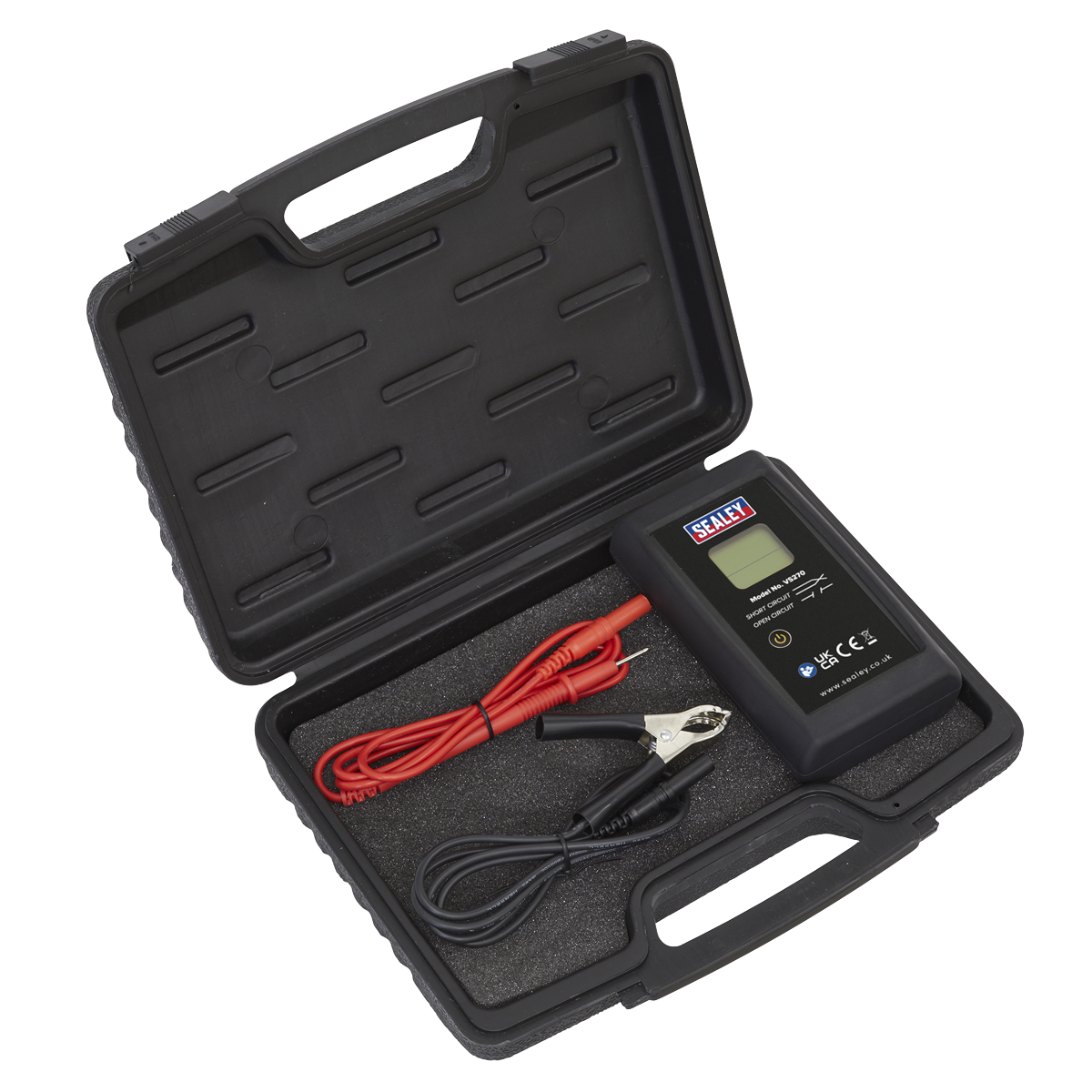 Sealey VS270 Multi Voltage Glow Plug Tester for Diesel Engines in Case