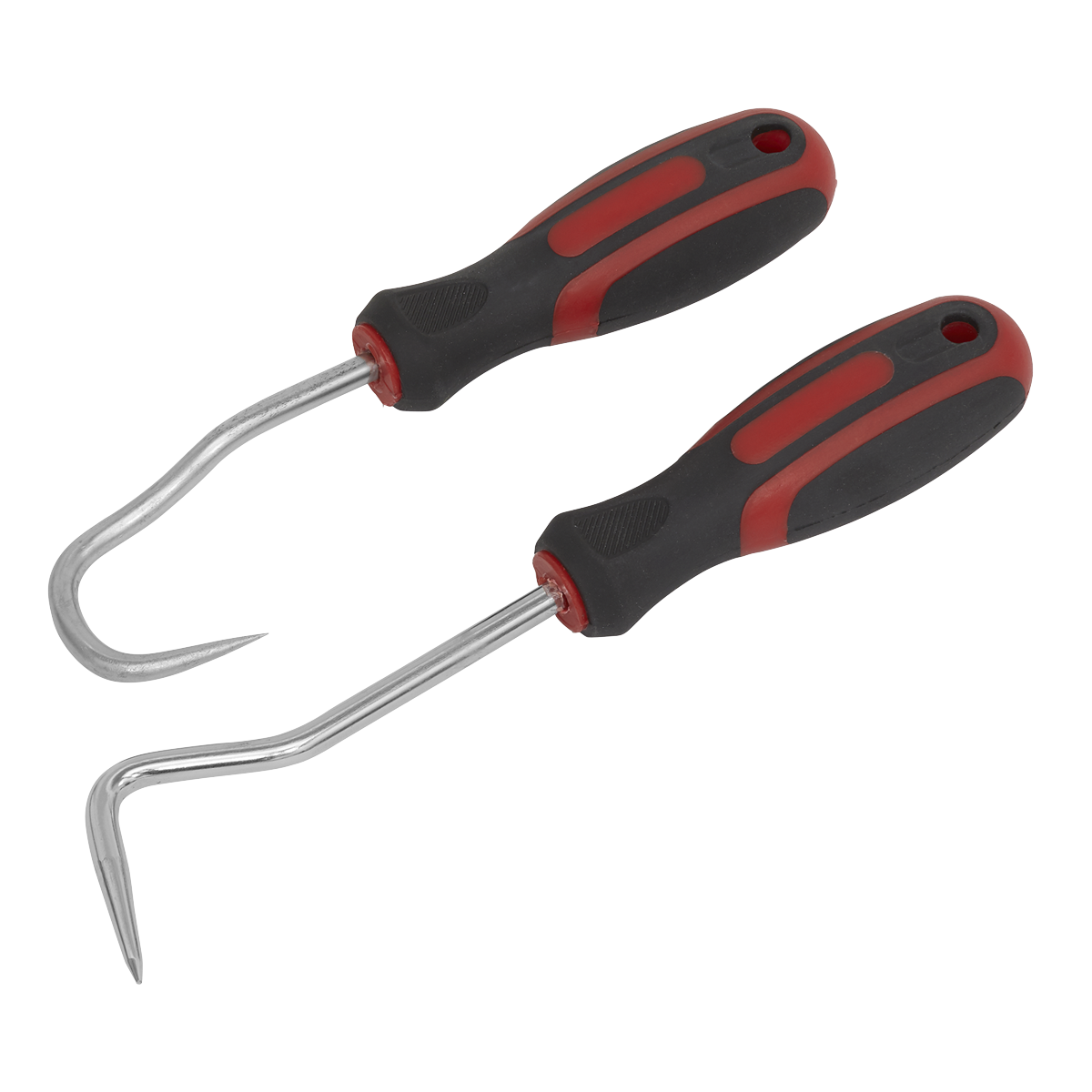 Sealey VS352 Hose Removal Hook Set 2pc Chrome Finish Comfort Grip Handles