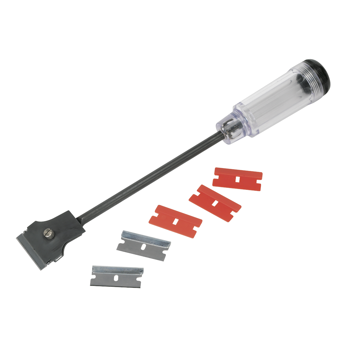 Sealey Long Reach Razor Scraper 280mm with Spare Blades for Gaskets Stickers